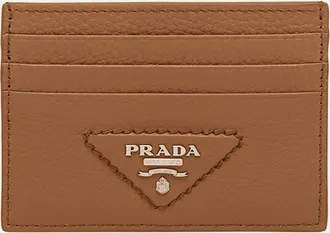 Prada Triangle Logo Leather Card Holder