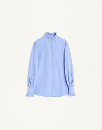 Valentino Classic Stripe Popeline Shirt Wo