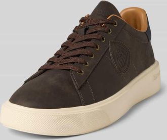 Blauer Sneaker mit Label-Patch in Dunkelbraun, Größe 41