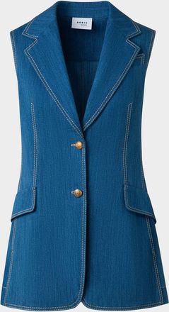 Akris Washed Cotton Denim Single Breasted Vest
