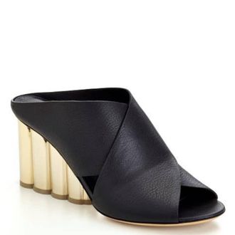 Ferragamo Lasa 70 Leather Mules, Size 9 B