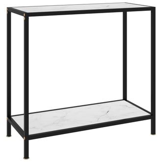 vidaXL Mesa De Consola Blanco Vidrio Templado 80x35x75 Cm Vidaxl