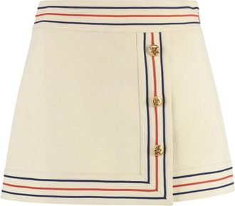 Gucci Short Skirts, female, Beige, XS, Cotton Wrap Skirt