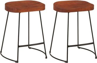 vidaXL Gavin Bar Stools 2 pcs 45x38x53 cm Solid Wood Mango Vidaxl