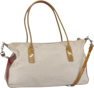 Prada Pre-owned Leren Vintage Handtas - Dames - Vintage Handtas - Wit - ONE Size - Leer - Vintage
