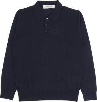 Golden Goose Knit Polo - Heren - Polos - Blauw - L - Wol - Tops