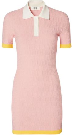 Fendi Pink Shirt Collar Mini Dress