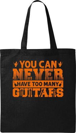 Generic You Can Never Have Too Many Guitars Natural Ecological Cotton Tote Bag Black