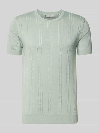 Guess Strickshirt aus Viskose-Baumwoll-Mix Modell LINDON in Mint, Gr&ouml;&szlig;e XXL