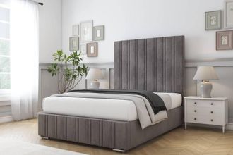 Comfort Beds Paris Naples Bed Frame - 50 Upholstered Headboard in Grey | Size: Single