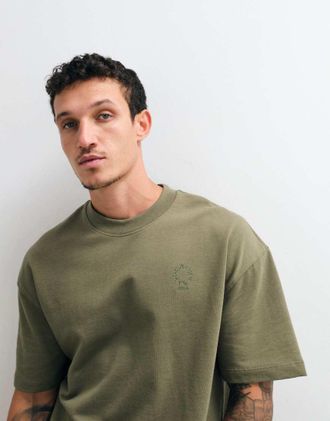 AllSaints Haven T-shirt con logo grafico a maniche corte in verde scuro