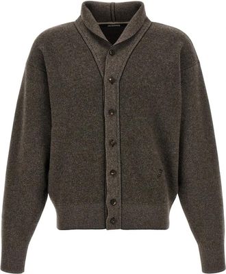 Jacquemus Le Cardigan Pelota - Heren - Vesten - Bruin - XL - Wol - Truien & Vesten