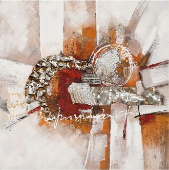 Schubiger M&ouml;bel Bild Abstrakt mit Metallapplikation 1