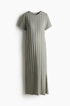 H&M MAMA Geripptes Kleid - Helles Graugr&uuml;n