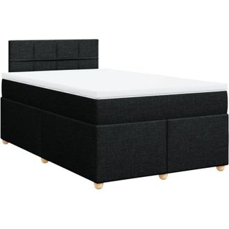 vidaXL Cama Box Spring Con Colch&oacute;n Tela Negro 120x200 Cm Vidaxl
