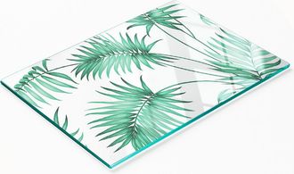 OEM Tabla De Servir De Cristal Para Cocina Con Estampado De Hojas Tropicales, 80x52 Cm