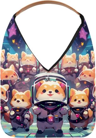 Generic Cute Space Dog Reusable Lightweight Grocery Bags - Foldable Into Compact Pouch, Washable & Sturdy, Multipurpose for Shopping and Travel
