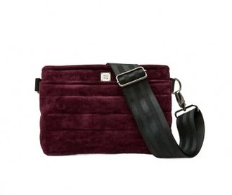 Think Royln Womens Suede Bum Bag 2.0 In Aubergine