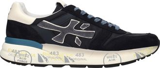Premiata Blue Mick Calf Goat Leather Sneakers