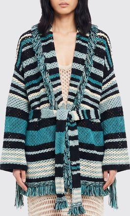 Alanui Cardigan a vestaglia in misto cotone a righe