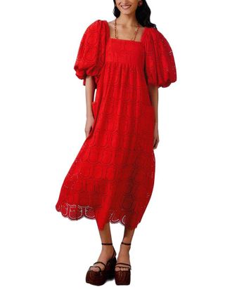 Farm Rio Pineapple Eyelet Maxi Dress