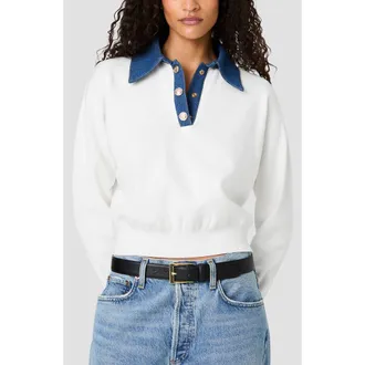 French Connection Denim Collar Sweater in Porcelain Cream at Nordstrom, Size X-Small