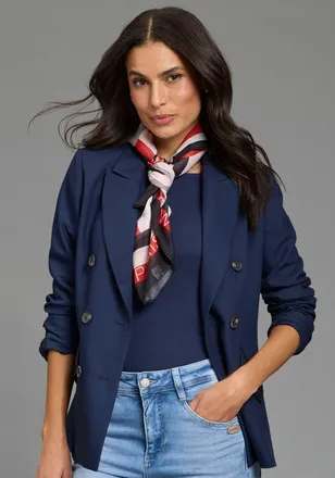 Laura Scott Loop LAURA SCOTT, Damen, rot, rosa, grau, Web, Polyester, bedruckt, gemustert, Modet&uuml;cher Loop, im modischen Graphik-Design - NEW
