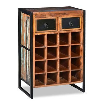 vidaXL Vidaxl - Botellero Para 16 Botellas Madera Maciza Reciclada