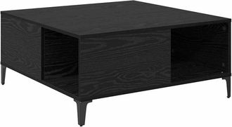 vidaXL Mesa De Caf&eacute; Roble Negro 80 X 80 X 36,5 Cm Madera Contrachapada Vidaxl