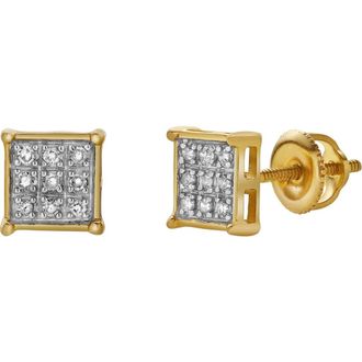 LuvMyJewelry Horizonte 10K Yellow Gold Diamond Unisex Earrings - 0.05 Cts at Nordstrom