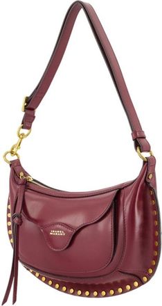 Isabel Marant Womens Moon Pocket Shoulder Bag - Isabel Marant Leather Burgundy Calfskin Crossbodies