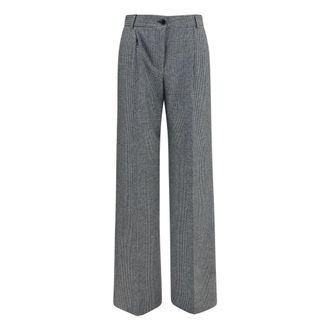 Dolce & Gabbana Prince of Wales Tailored Pants - Dames - Broeken - Grijs - Maat: XS Wol