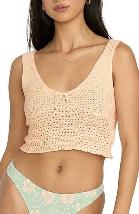 Billabong Cade Open Stitch Sweater Tank in Light Peach at Nordstrom, Size X-Large