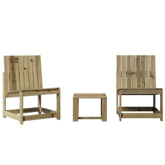 Berkfield Home 3 Piece Garden Lounge Set Impregnated Wood Pine in Brown