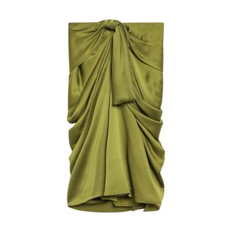 Chlo&eacute; Midi Skirts, female, Green, Size: XS Knotted Draped Midi Skirt