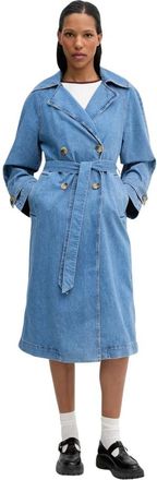 Marc O'Polo Gabardina de Denim Holgada con Fibras de Hoja de Pi&ntilde;a - Coats - Mujer - Azul - M