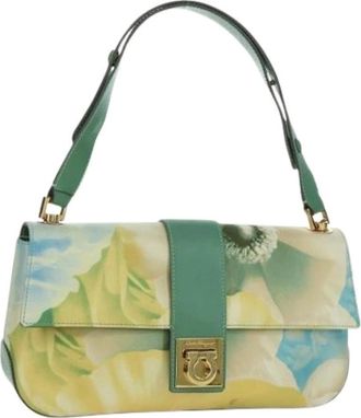 Ferragamo Pre-owned Shoulder Bags, female, Green, Size: ONE SIZE Pre-owned Shoulder Bag