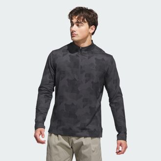 adidas adidas Performance Mens Go-To Printed Quarter-Zip Pullover - Black - Size X-Small