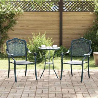 vidaXL Silla De Jard&iacute;n 2 Pcs Verde 55 X 56.5 X 91cm Aluminio Vidaxl