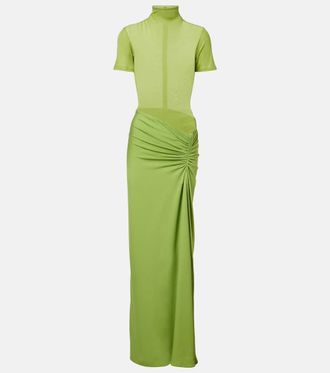 CHRISTOPHER ESBER Fusion gathered ribbed-knit gown