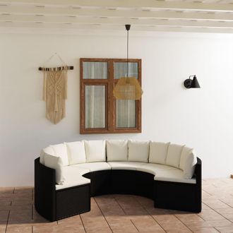 vidaXL 6 Pcs Set Sofas Garden Con Coj&iacute;n De Intero De Vime Pe