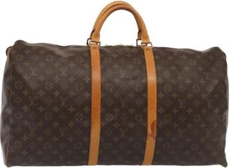 Louis Vuitton Pre-owned Keepall 60 Boston Tas - Dames - Vintage Weekendtas - Bruin - ONE Size - Leer - Vintage