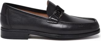 Ferragamo Black Leather Nilo Loafers