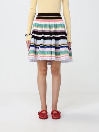 Alaia Minigonna A-line in maglia di viscosa a righe multicolor
