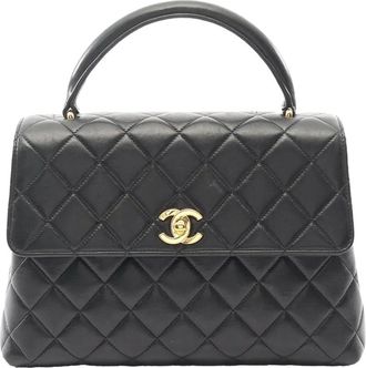 Chanel 1996-1997 Medium Lambskin Kelly Top Handle Bag handbag - Nero