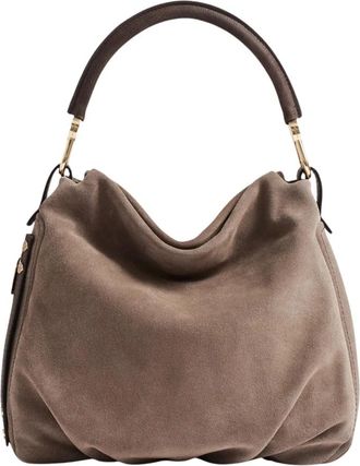 Borbonese Borsa Hobo S - Dames - Schoudertassen - Bruin - ONE Size - Leer - Tassen