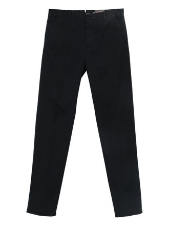 Incotex Black Straight-Leg Minimalist Cotton Trousers
