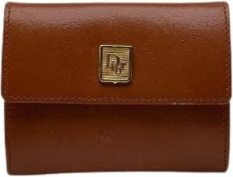 Dior Pre-owned Leren Portemonnee - Dames - Vintage Accessoires - Bruin - ONE Size - Leer - Vintage