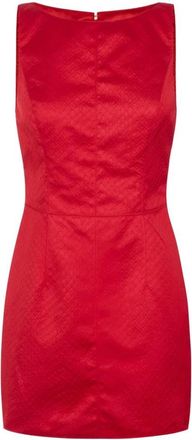 Elisabetta Franchi Taffeta Mini Jurk met Visschubbenpatroon - Dames - Korte kleedjes - Rood - XS - Kleedjes