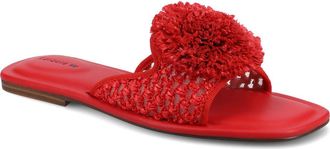 Birdies The Kiwi Pom Sandal in Red Openweave at Nordstrom, Size 10.5